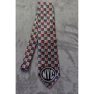 I Love NY Mens Necktie Black White Checkered NYC Heart Logo Travel Souvenir‎ Tie